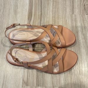 Cole Haan Analeigh Grand Strappy Sandal, taupe leather size 8.5